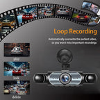 4 Channel Dash Cam 360° View, 1080P Front and Rear Inside, Left Right Dash Camera for Cars, Night Vision, WiFi & APP Control, G-Sensor, Loop Recording with 64GB SD Card (Y108WiFi+64G)