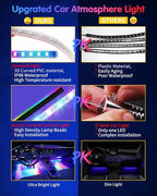 DUOFU365 Car Led Light Interior, RGB Dreamcolor Inside Car Light Music Sync, Under Dash Footwell automotive Strip Light, 12V Acrylic Strip Light for Vehicle, Truck,Jeep, SUV with Car Charger(1set)