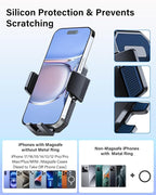 PZK Car Phone Holder for Hyundai Elantra 2021-2025 2026 SE/SEL/Sport/Limited/N Line Accessories Custom 8-Inch/10.25-Inch Screen Auto Lock Car Phone Mount with 360° Rotating Extension Rod