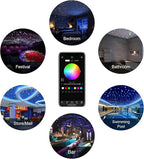 CHINLY Twinkle 300pcs 9.8ft (0.03in+0.04in+0.06in) Fiber Optic Lights Starlight Headliner kit,Music Mode Bluetooth APP Control Remote,RGBW Twinkle Star Lights for Star Headliner/Home Ceiling/Theater