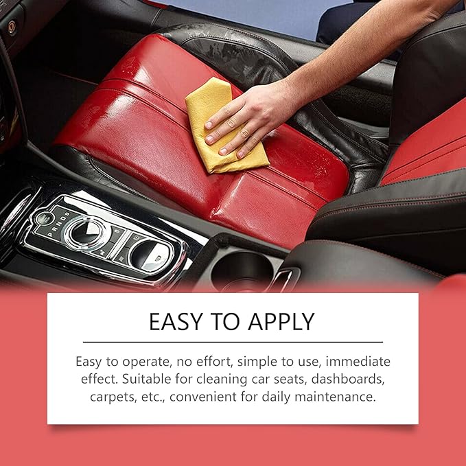 Car Seat Cleaner Fabric,Car Leather Interior Cleaner and Conditioner - Multi-Functional Upholstery Shampoo Spray for Couch,Seats,Dashboard,Carpet,Plastic - Removes Stains, Grease 4 Floz