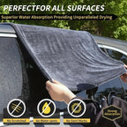 1200GSM Microfiber Car Drying Towel, Double-Twist Loop, Ultra-Absorbent, Quick-Dry, Lint- & Streak-Free, Scratch-Safe, for Car Wash & Detailing (1 Pack) (Dark Grey, 16" x 24")