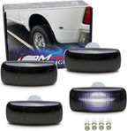 iJDMTOY Smoked Lens All Xenon White LED Trunk Bed Marker Lights Set Compatible with Dodge 2010-18 RAM 2500HD 3500HD Dually Truck Double Wheel Side Fenders, Powered by Total 20 LED