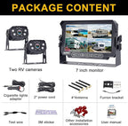 AMTIFO Wireless RV Backup Camera System - 2 HD 1080P Cameras with 7" Split-Screen Monitor,Compatible with Furrion Pre-Wired RVs,Loop Recording,Night Vision,Easy Install for Trailers Campers Trucks