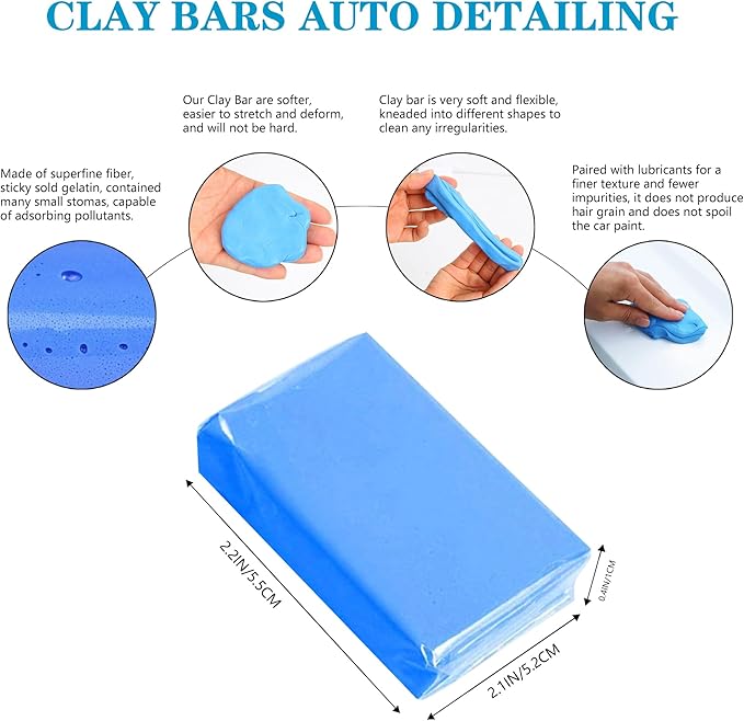 16 Pack Clay Bar Kit 800g Clay Bars Auto Detailing Car Clay Bar No Scratch Magic Clay Bars Detailing Cleaner Kit for Car Wash Car Detailing Clean,Rv, Bus,Glass Cleaning (Old Style)