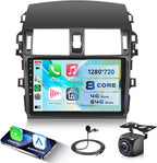 8-Core 4G+64G Qual-comm Snapdragon chip Car Radio for Toyota Corolla 2009-2013, Rimoody Car Stereo Carplay Android Auto 3D car Model Display GPS WiFi 9 Inch IPS Touchscreen Mirror Link Camera