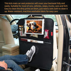 Kaiphy Car Backseat Organizer Premium Quality Car Kick Mats with 10" Tablet Holder - Extra Large Pocket- Sturdy Top 2Pack