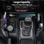 DIAMOOKY Upgraded Metal Magnetic Center Console Organizer for Jeep Wrangler JL/JLU/4XE 2018-2026 & Gladiator JT 2026 2025 2024-2020 Accessories, Gear Shift Side Storage Box,Integrated (Not for JK/JKU)