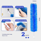Fan Cleaner Brush，Fan Brush Cobweb Duster Microfiber Duster Ideal for Ceiling Duster, Air Vents, Curtains，Fan Cleaner for Box Fan（2PCS）