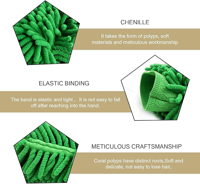 2 PCS Car Microfiber Wash Mitt, 5.51In X 9.05In Chenille, for Car Washing, Elastic Cuff Multi-Purpose Wash Mitt Cleaning Kit (Black)