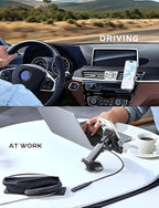 CHGeek Wireless Car Charger, 2026 Upgrade 15W Fast Charging Auto Clamping Car Phone Holder Charger, Phone Holders for car Mount, fit for iPhone 17 16 15 14 13 Mini Pro Max XR,Samsung Galaxy S26 Ultra