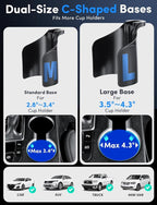 ELWEY for Magsafe Car Mount Charger Wireless, Upgraded 3 in 1 Cup Phone Holder with Dual Flexible Bases, 15W Fast Charging Phone Holder Magnetic, Powerful N55 Magnet, 15" Height, for iPhone 17 16 15