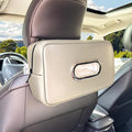 Noaman Upgraded Large Car Tissue Holder Premium PU Leather Tissues Box Cover Backseat Rectangular Napkin Holder for Car Fits for 120 Standard Kleenex Tissues Box for Car Organization Accessories Beige