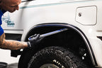 Detail Factory - Fender Well Brush - Ergonomic ProGrip Handle, Stiff Synthetic Bristles, Ergonomic Design, Clean Your Wheel Wells with Ease - Black Ice