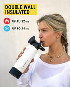 Scosche MFMS22 MagicMount Flask 22 oz Stainless Steel Water Bottle with MagSafe Phone Mount Stand, 12H Hot & 24H Cold Insulated Flask with Magnetic Phone Holder for Gym, Car, Travel, Sports 22oz Black