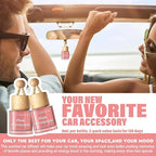HoogaLife Car Air Freshener Diffuser 2 Pack Hanging Air Freshener Diffuser - Pink Sparkle Champagne Fragrance Oil Air Diffuse r for Car, 45+ Days Long Lasting Fragrance Made in USA (P38 SP)