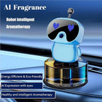 Robot Intelligent Aromatherapy Machine, Smart Cute Robot Car Air Freshener, Fine Spray/Fillable/Four-Gear Adjustment/Vibration Sensing/On-Off/Large Capacity Long-Lasting Fragrance/V1 (Blue, Ocean)