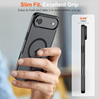 SUPFINE Magnetic for iPhone Air Case (Compatible with MagSafe)(Military Grade Drop Protection) Slim Translucent Matte Shockproof with Anti-Fingerprint Phone Cover for 17 Air, Black
