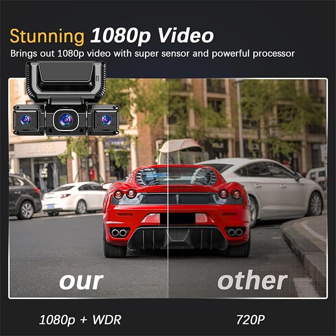Nexvo Quadguard 360 Pro Dash Cam, 4k 4 Channel Dash Cam, 360° Dash Cam Front and Rear View 4 Channel Dash Camera, Built-in GPS, 8 Ir Night Vision, G-Sensor, 24h Parking Mode (X145-WIFI)