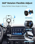 PZK Car Phone Holder for Chevy Silverado 1500/GMC Sierra 1500 2022 2023 2024 2025 2026 Accessories 13.4-Inch Screen Compatible with MagSafe Chevy Phone Mount with 360° Rotating Extension Rod