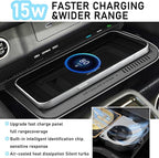 Wireless Car Charger with 15w Wireless and 27w USB Qc3.0 Fast Charging for Nissan Rogue (2021-2023) S/Sv/Sl Center Console Charging Pad Mat Interior Accessories