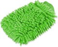 House Cleaning and Car Wash Mitts, Home Dusting Microfiber Gloves, Washing Clean Polish Faster (2-Pack, Green)