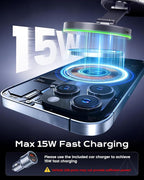 Magnetic Phone Charging Holder Mount for Magsafe Car Mount Charger, 15W Fast Charger Wireless [108+LBS Suction & 3800gf Magnetic], 360° Adjustable Vacuum Holder for iPhone 12-17 series (with Adapter)