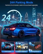 4K Dual Channel Dash Cam Front and Rear, Free 64GB Card Included, 5.8GHz WiFi Dash Camera for Cars, Built-in GPS, G-Sensor, 170°Wide Angle, 3" IPS Screen, 24H Parking Mode, Support 512GB Max