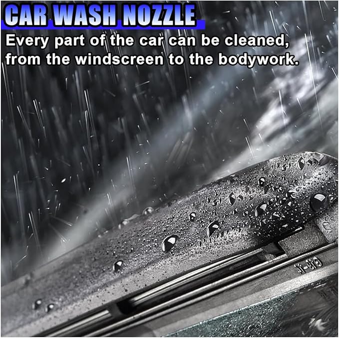 High Pressure Car Wash Foam Gun, 8 Way Spray Pattern Garden Hose Nozzle with 3.5oz/100cc Soap Dispenser, Adjustable Hose Spray Nozzle for Car Washing, Pet Shower, House Cleaning (Blue)