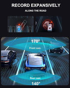 YKT 4K Mirror Dash Cam, Rear View Mirror Camera for Car with 2K Camera and 64GB Card, 10' Touch Screen Front and Rear Dashcam WiFi GPS, Night Vision, G-Sensor, Reverse Assist, 24H Parking Mode