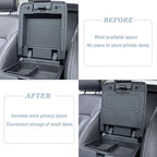 JKCOVER 2PCS Center Console Hidden Box Organizer Tray Compatible with 2024 2025 2026 Toyota Tacoma Accessories Armrest Secret Compartment And Armrest Tray Organizer