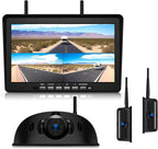 ZEROXCLUB 10.1" RV Backup Camera Wireless System Plug and Play, Pre-Wired for Furrion RV Trailer Camper Motorhome, HD 1080P Split-Screen DVR Monitor with 1 Rear View & 2 Side View Cameras, BY503
