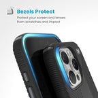 Speck Black iPhone 16 Pro Case MagSafe and ClickLock - Slim Phone Case iPhone 16 Pro - iPhone 16 Pro Phone Case - Presidio 2 Grip - Black/Slate