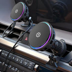 2026 Upgraded TEC and Fan Dual Cooling Magnetic Wireless Car Charger, For 15W Magsafe Car Charger Mount, RGB, Air Vent/Dashboard Fast Wireless Charging Car Phone Holder for iPhone 17/16/15/14/13/12
