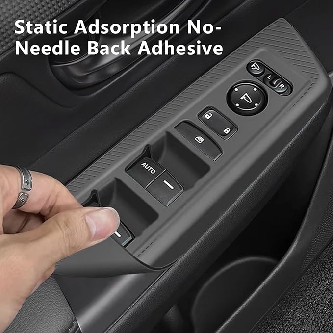 Temmis 4PCS Car Door Window Switch Panel Cover for Honda CRV 2023-2026 (Gasoline & Hybrid), Auto Interior Decor Accessories Armrest Trim Silicone Style Kit-Red