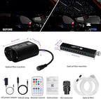 Small Size Fiber Optic Starlight Headliner Kit, Shooting Stars + Twinkle + Sound-Activated APP& Remote Control Starlight Engine for Car Home, 500pcs 13.1ft