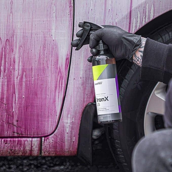 CARPRO IronX Iron Remover: Lemon Scent - Stops Rust Spots and Pre-Mature Failure of the Clear Coat, Iron Contaminant Removal - Liter with Sprayer (34oz)
