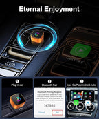Wireless CarPlay Adapter 2026 Upgraded for iPhone＆Android,2in1 Mini CarPlay Wired to Wireless with Fast Stable Connection,Plug & Play,WLAN Dual-Band 2.4G+5.8G,No Delay,USB-A/USB-C