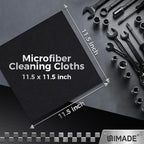 UNIMADE Microfiber Cleaning Cloth, 100 Pack Microfiber Towels for Cars Commercial Grade Work Rags Bulk Detailing Cloth for Automotive Bar Mechanic Restaurant Garage Housekeeping, 11.5"x 11.5", Black