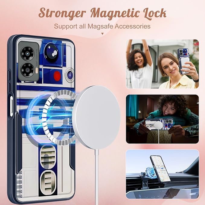 for Moto G 5G 2024 Case - Compatible with MagSafe Women Girls Boys Cute Magnetic Protective Phone Cover Cool Blue Unique Heavy Duty Shockproof Design for Motorola Moto G 5G 2024 Cases