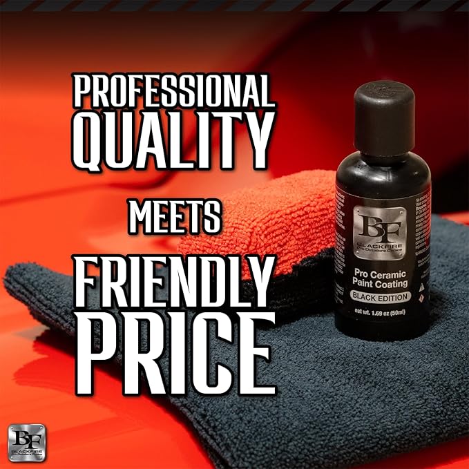Blackfire Pro Ceramic Paint Coating Black Edition | 9H Formula for Maximum Durability | 5 Years Protection, Water Sheeting & Brilliant Shine | Safe on Vinyl Wraps & PPFs | BF-190 | 50 ml