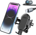 3 in 1 Car Phone Holder Charger Mount, 60W USB C Car Mount Charger Fast Charging for iPhone 14/13/12 + 4FT Type C Cable, Car Accessories, Air Vent Fast Charge Cell Phone Stand Car Mount for iPhone