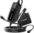 Level 1/2 Portable EV Charger for Tesla Model Y/3/S/X, Home 240V 16A (NEMA 6-20) & 120V 12A(NEMA 5-15 Adapter), Adjustable 8-16A, NACS, 25ft Cable, ETL Certified, LCD Display, Travel Bag