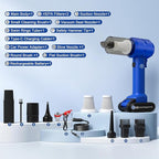 Vinid Handheld Car Vacuum Cleaner, 12000Pa Cordless Wet/Dry Vacuum & Air Blower, with Safety Hammer & Seatbelt Cutter, 80W 6000mAh Battery, HEPA Filter, Type-C Charging for Car Home Emergency, Blue