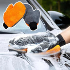 2 Pack Car Wash Mitt Scratch-Free Microfiber Car Wash Mitts Auto Interior Exterior Cleaning Gloves for Car Washing Detailing Home Cleaning Gloves