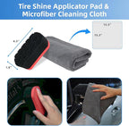 9Pcs Car Wheel Detailing Brush Kit – Scratch-Free Rim & Tire Cleaner Brushes with Tire Shine Pad, Microfiber Towel & Bag – Heavy-Duty Auto Detailing Tools for Cars, Trucks, RVs & Motorcycles