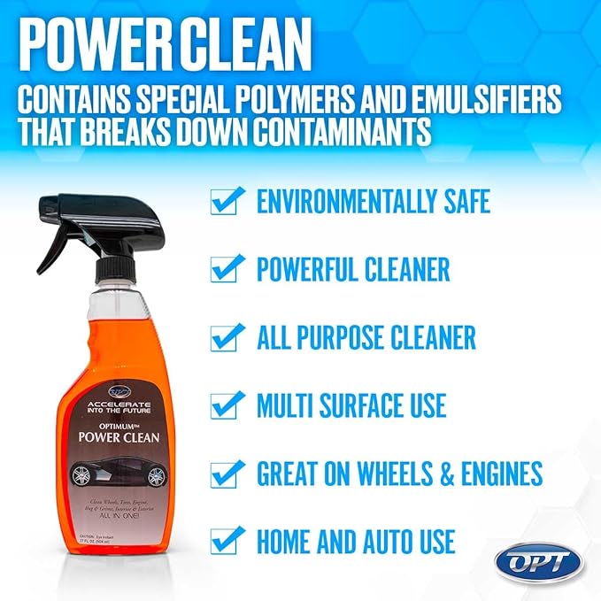 Optimum Power Clean - All Purpose Car Cleaner - Exterior and Interior, Bug and Tar Remover, Great for Boat, Motorcycle, RV, and Car Detailing (1 Gallon)
