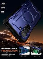 SUPCASE for Samsung Galaxy Z Fold 7 Case with Kickstand (UB Grip), [Compatible with MagSafe] [Built-in Tempered Glass Screen Protector] [Hinge Coverage] Military-Grade Protection Phone Case (Azure)