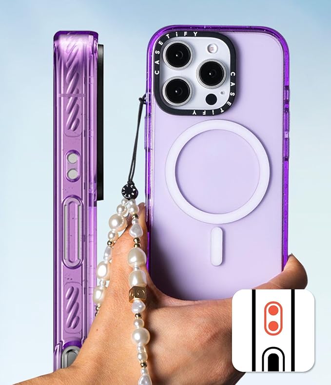 CASETiFY Impact Case for iPhone 16 Pro Max [Slim / 8.2 ft. 4X Military Grade Drop Protection/Compatible with Magsafe] - Clear Polka Daub Hearts - Clear Black