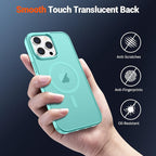 SUPFINE Magnetic for iPhone 14 Pro Case (Compatible with MagSafe) (Military Grade Drop Protection) Slim Translucent Matte with Anti-Fingerprint Phone Case,Blue Green